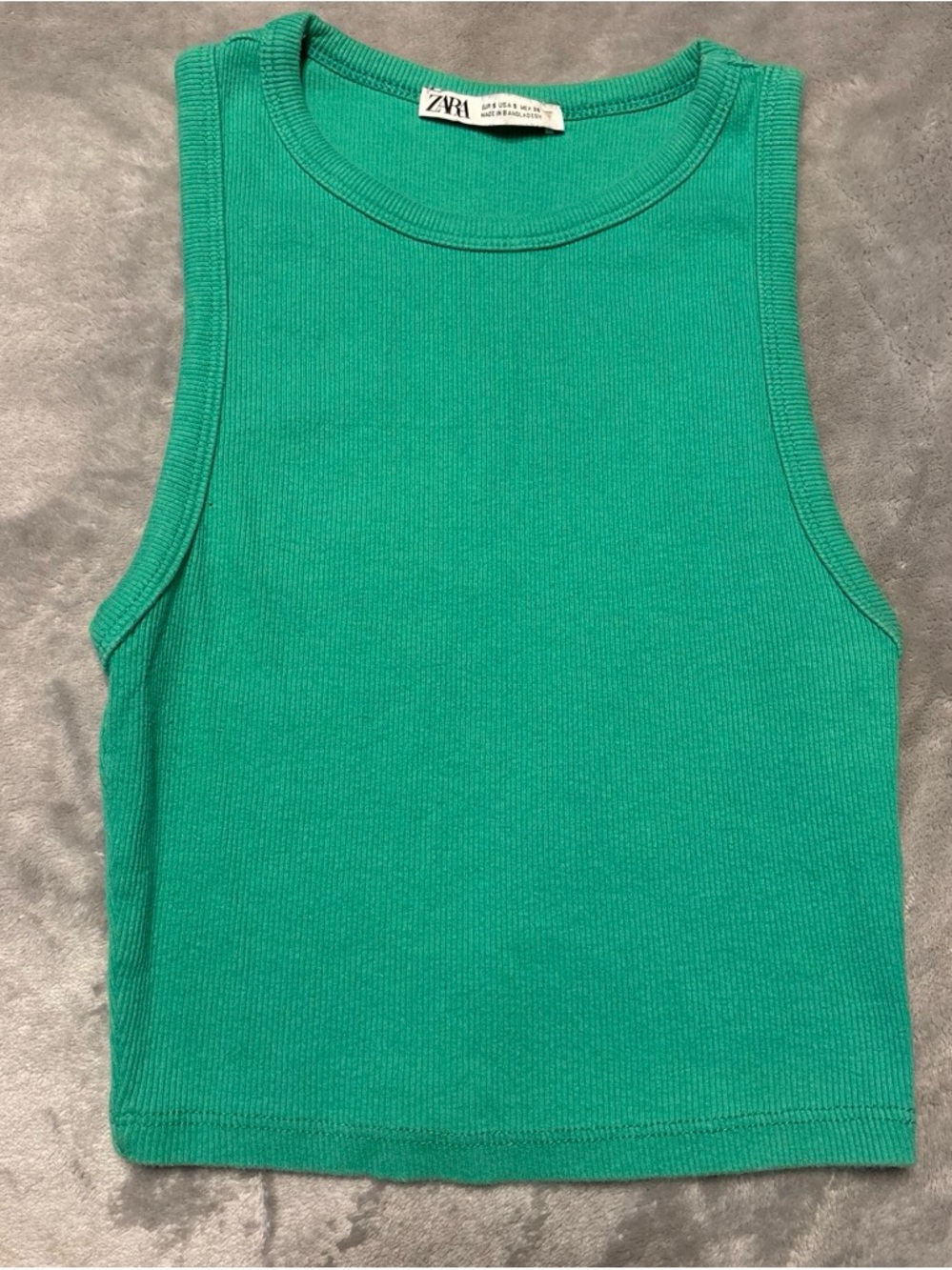 ZARA Teal Ribbed Tank Top